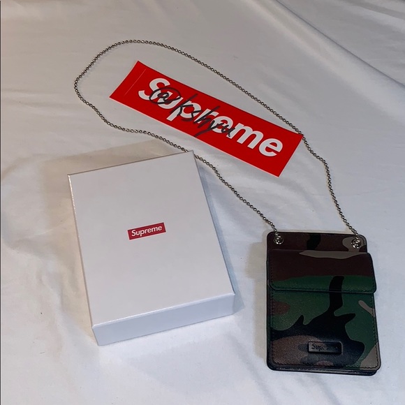 supreme leather id holder